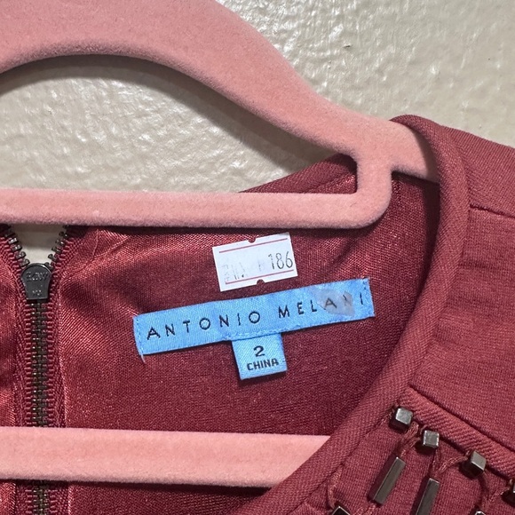 Antonio Melani Dress Size 2 Burnt Orange Embellished Career Cocktail - Picture 5 of 12